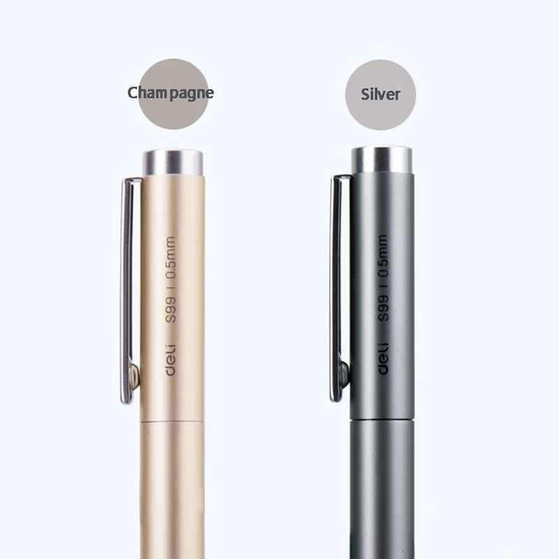 Deli Metal Gel Pen Rollerball Caneta Ballpoint 0.5MM Signing Pens for Office Students Business Stationary School Supplies