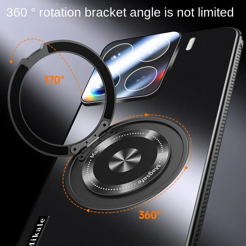 Enhanced Magnetic Wireless Charging Hard Matte Case with Ring