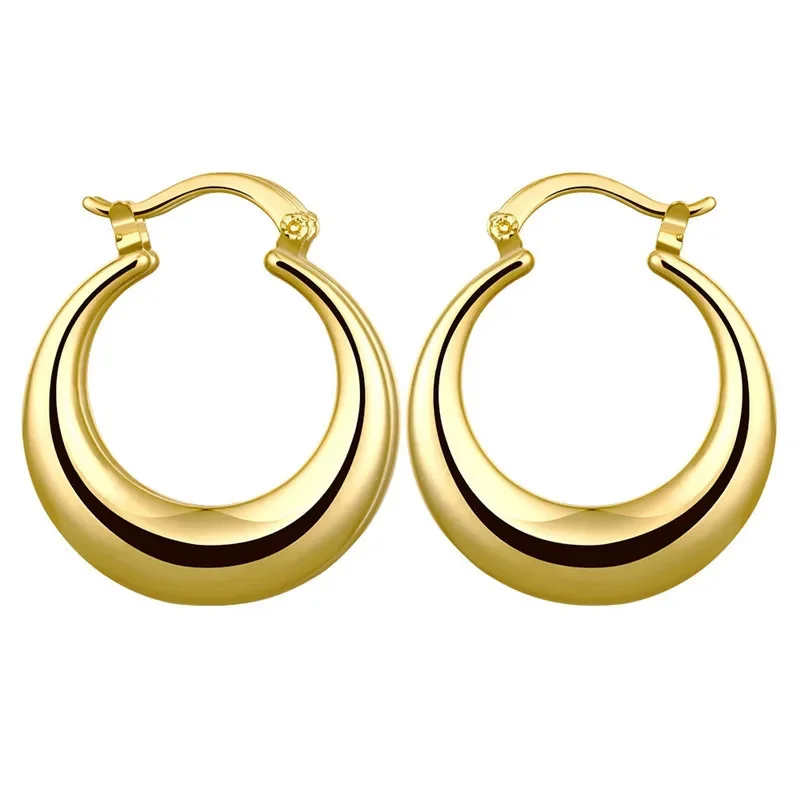 

Golden U shaped Crescent Moon Earrings Exquisite Simplicity Hypoallergenic Fashion Girls Jewellery Birthday Gift Free Shipping