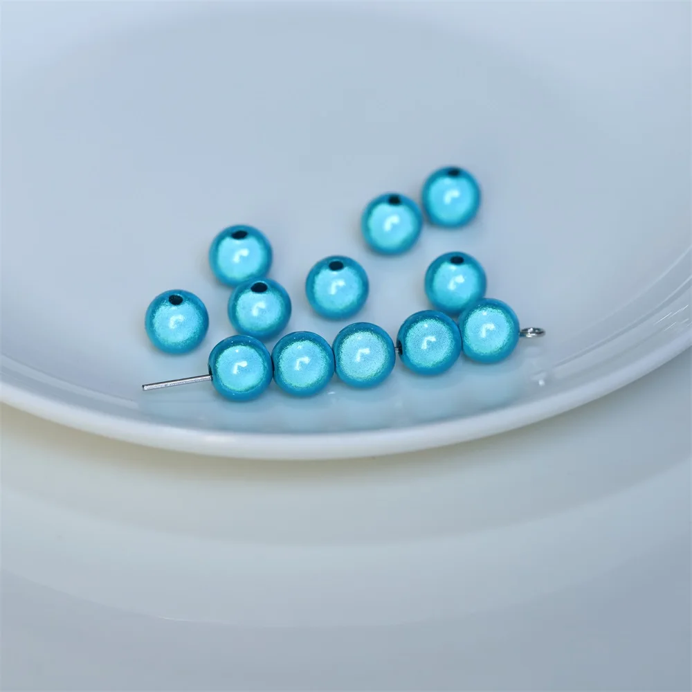 Satin Luster Imitation Pearl Glass Beads - Round, Dyed, Loose Spacer Beads for Jewelry and Vase Filler