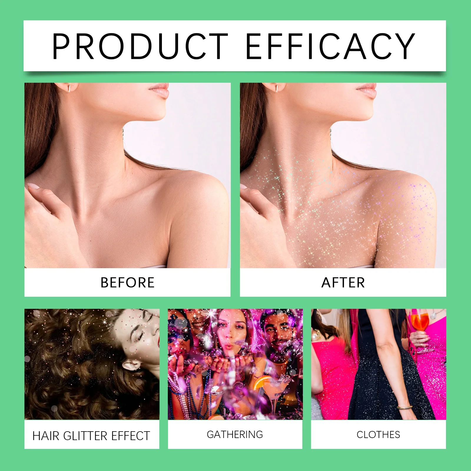 Long Lasting Hair Body Glitter Spray Shine