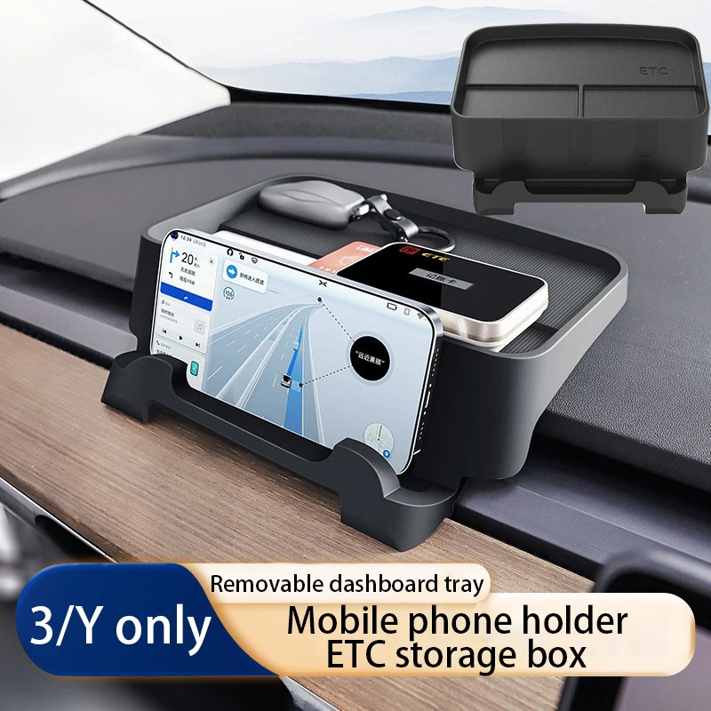 

Car holder for Tesla Model 3 Y mobile phone holder ETC holder air outlet silicone storage box tissue box car accessories