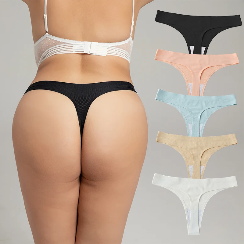 

10Pcs S-4XL Plus Size Sexy Panties Women Thongs Cooler Underwear Comfort G-String Solid Color Women Low-Rise Intimates Lingerie