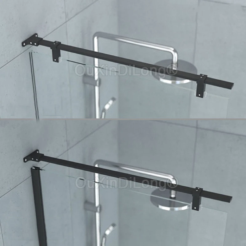 1PCSStainlessSteelFramelessShowerDoorFixedPanelWalltoGlass