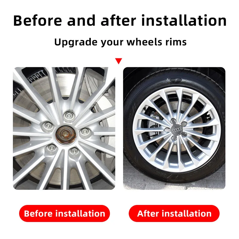 Car Wheel Hub Cover Tires Rim Center Replace Cap Decoration Accessories 4Pcs for Audi Q5 A3 A5 A4 A4L A6 A6L A7 A8 Auto Emblem wheel center caps wheel center hub cap sticker