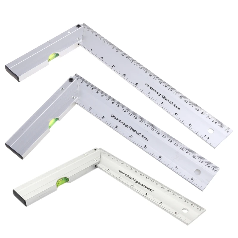 90° Ruler Aluminum Gauge Thickening Carpenter Woodworking Square Gauge 300 Dropship