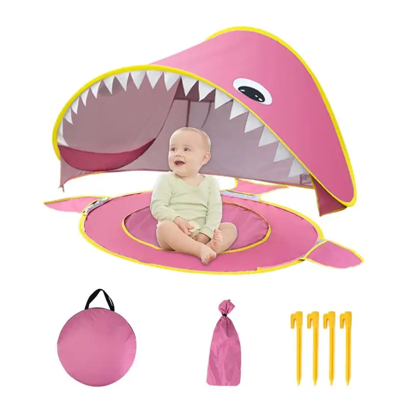 

Outdoor Tent Canopy For Kids UV Protection Beach Sun Shelter Tent Portable Tent With Built-in Mini Pool Design Kids Play House