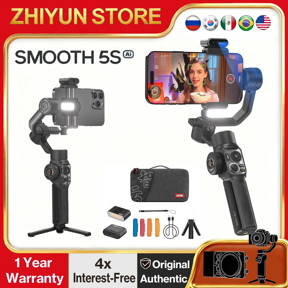 ZHIYUN Smooth 5S AI 3軸ハンドヘルドスマートフォンジンバル