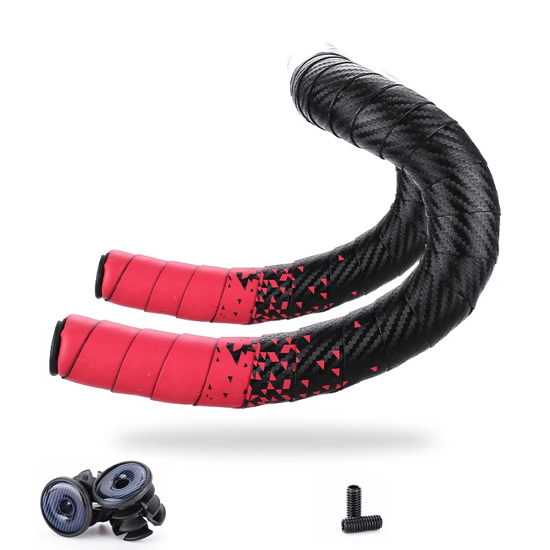 Soft Road Bike Bicycle Handlebar Cork EVA PU Bar Tape Professional Cycling Damping Anti-Vibration Wrap 2 Bar Plug