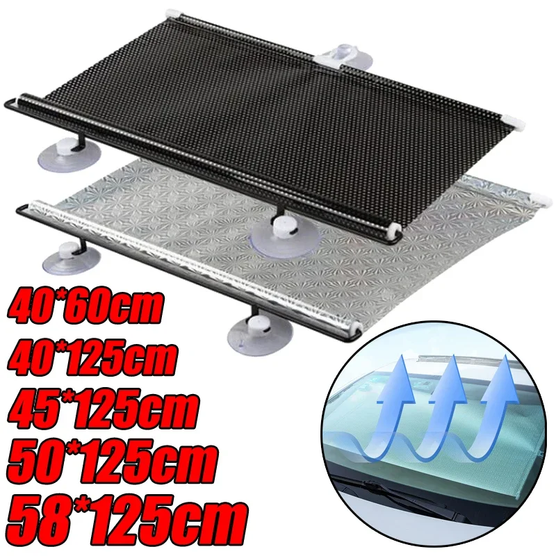Car Windshield Stretch Suction Cup Sunshade Cover UV Protection Sun Visor Car Front Rear Side Windshield Heat Insulation Curtain car sunshade,windshield sunshade,windshield sun shade