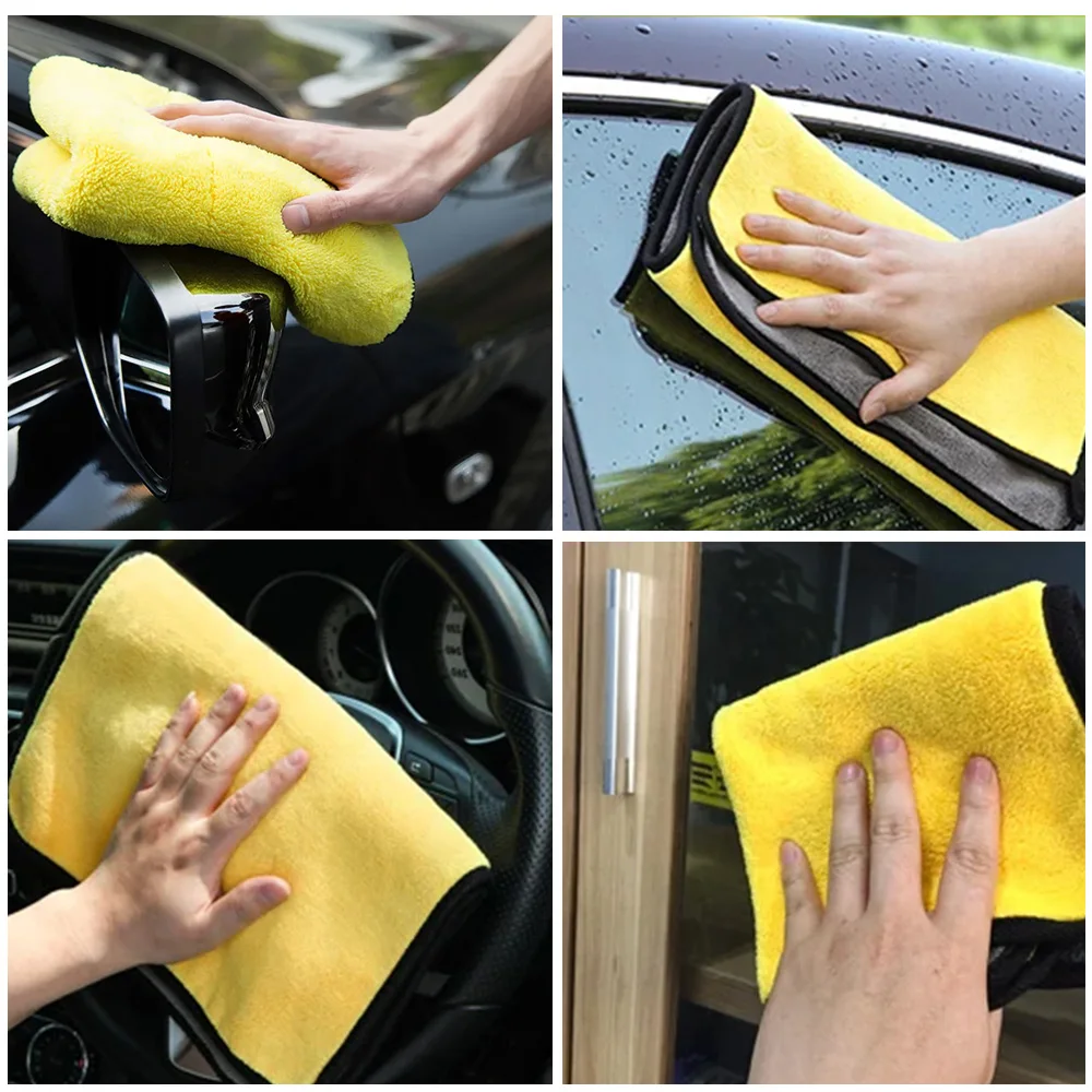 Dual Layer Car Wash Cleaning Microfiber Towel Kain Lap Kereta Dapur Microfibre Cloth Kain Microfiber 3