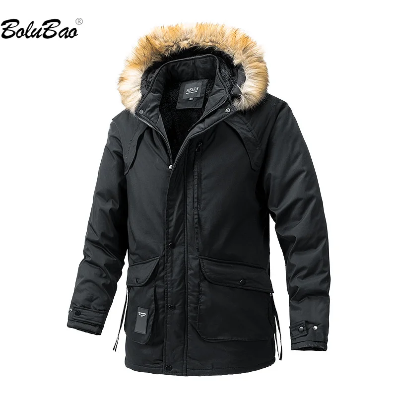 

BOLUBAO 2023 Outdoor Casual Parka For Men Pure Cotton Plus Fleece Hooded Coat High Quality Design Hot Trend Parka For Men