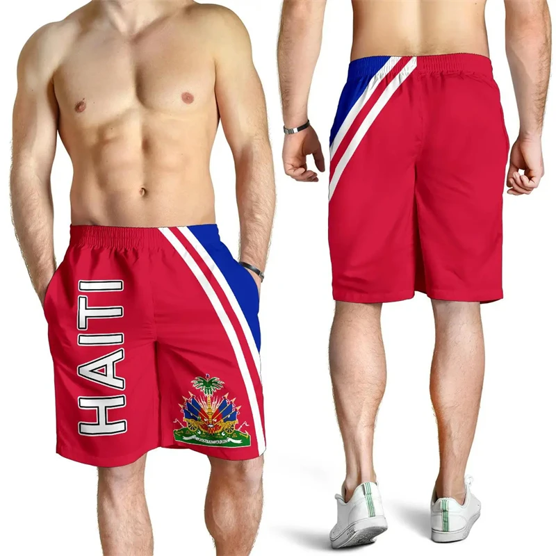 New Haiti Flag 3D Printed Shorts Men Women Fashion Leisure Oversize Graphs Short Pants Summer Mens Swim Short Sport Beach Shorts 2