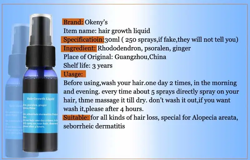 Ginger Andrea Hair Growth Essence Oil Fast Grow Dense Restoration Anti Hair Loss Product Sunburst Alopecia for Woman Man 30ml 4