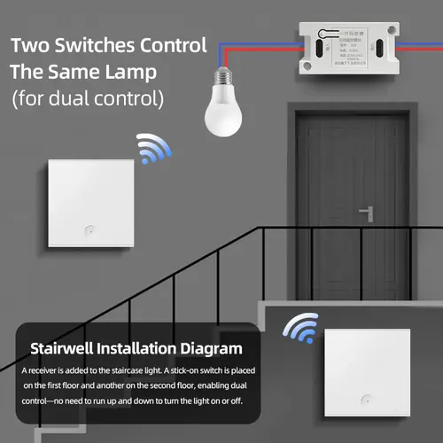 Wireless Smart Light Switch Without Neutral RF 315Mhz Mini Receiver Moudle 220V 110V Push Button Remote Control Lamp Single Live - Image 4
