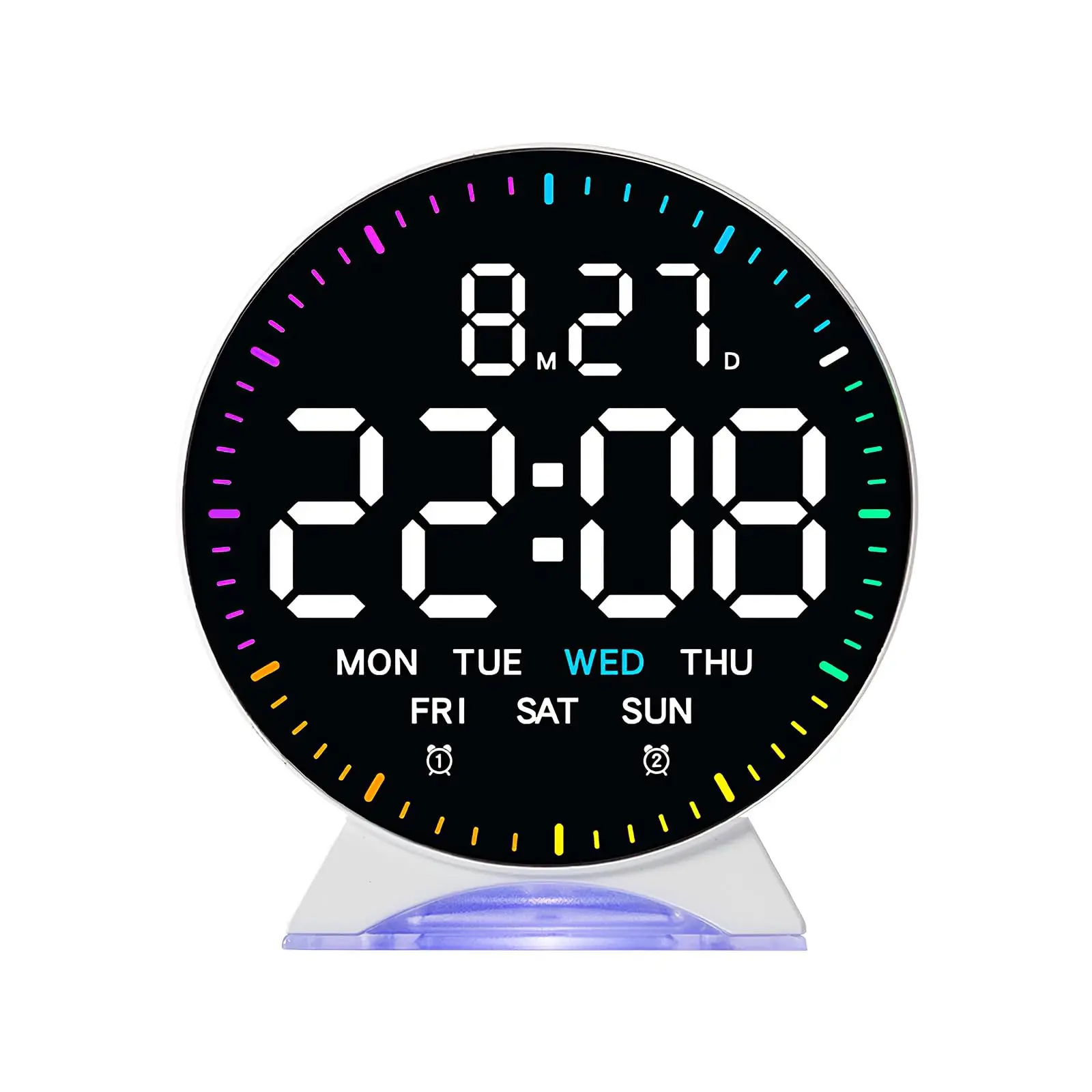 Compact Bedside Digital Alarm Clock with Night Light and Dual Alarms