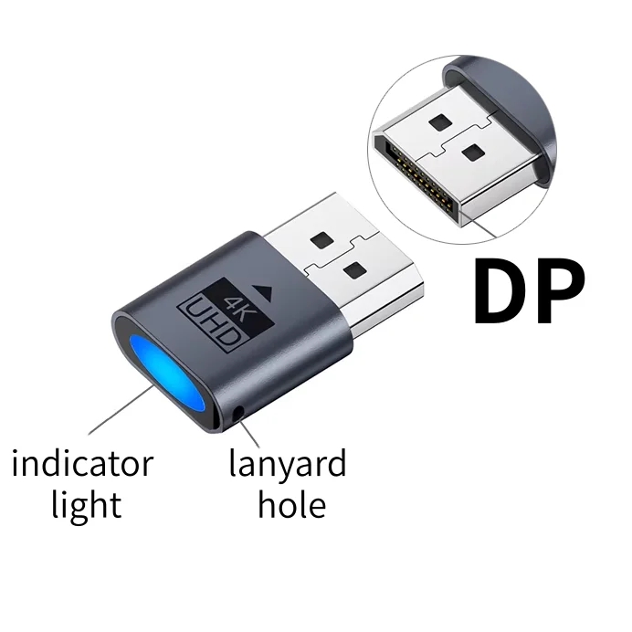 Mini DisplayPort Headless Ghost Dummy Plug - Virtual Screen Adapter for Remote Desktop & GPU Mining