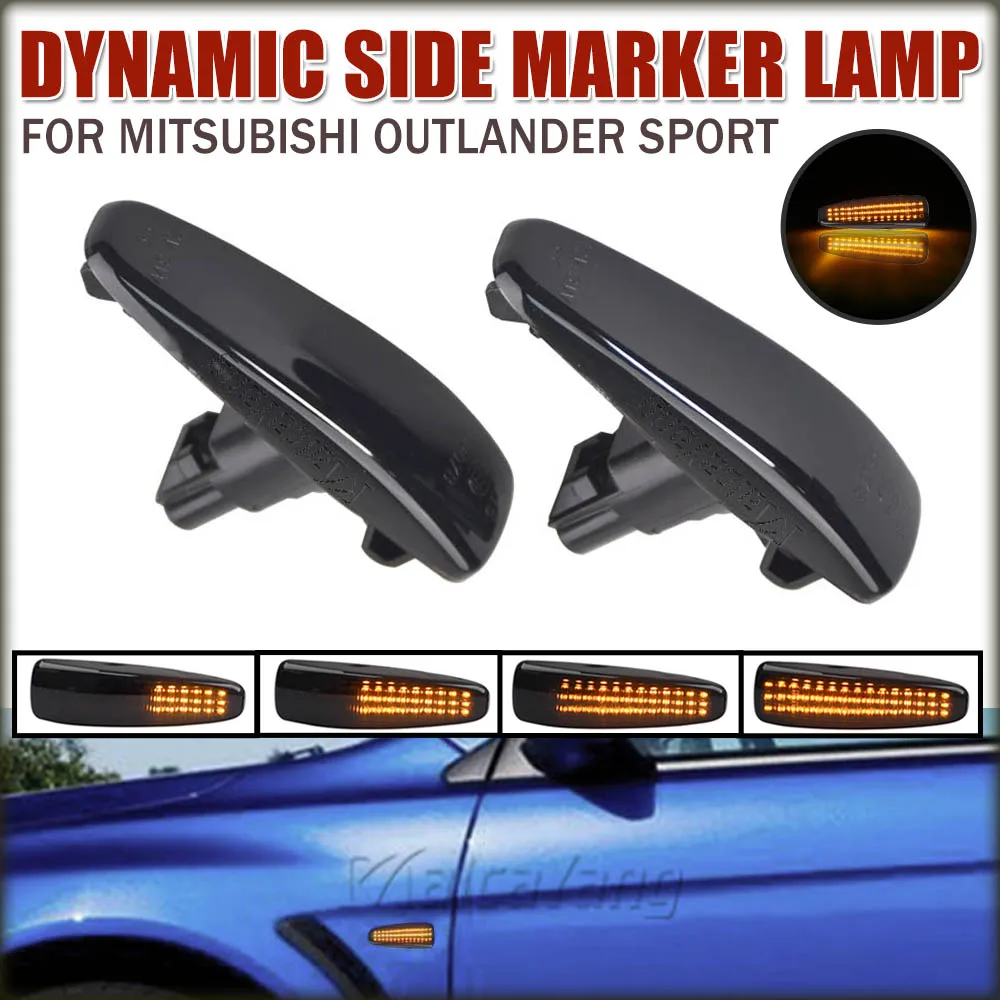 2pcs Turn Signal Light Marker Lamp Amber Dynamic LED Fender