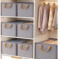 Collapsible Clothing Organizer Folding Clothes Storage Basket with Cover Metal Frame Underwear Storage Box Wardrobe Organizer 2