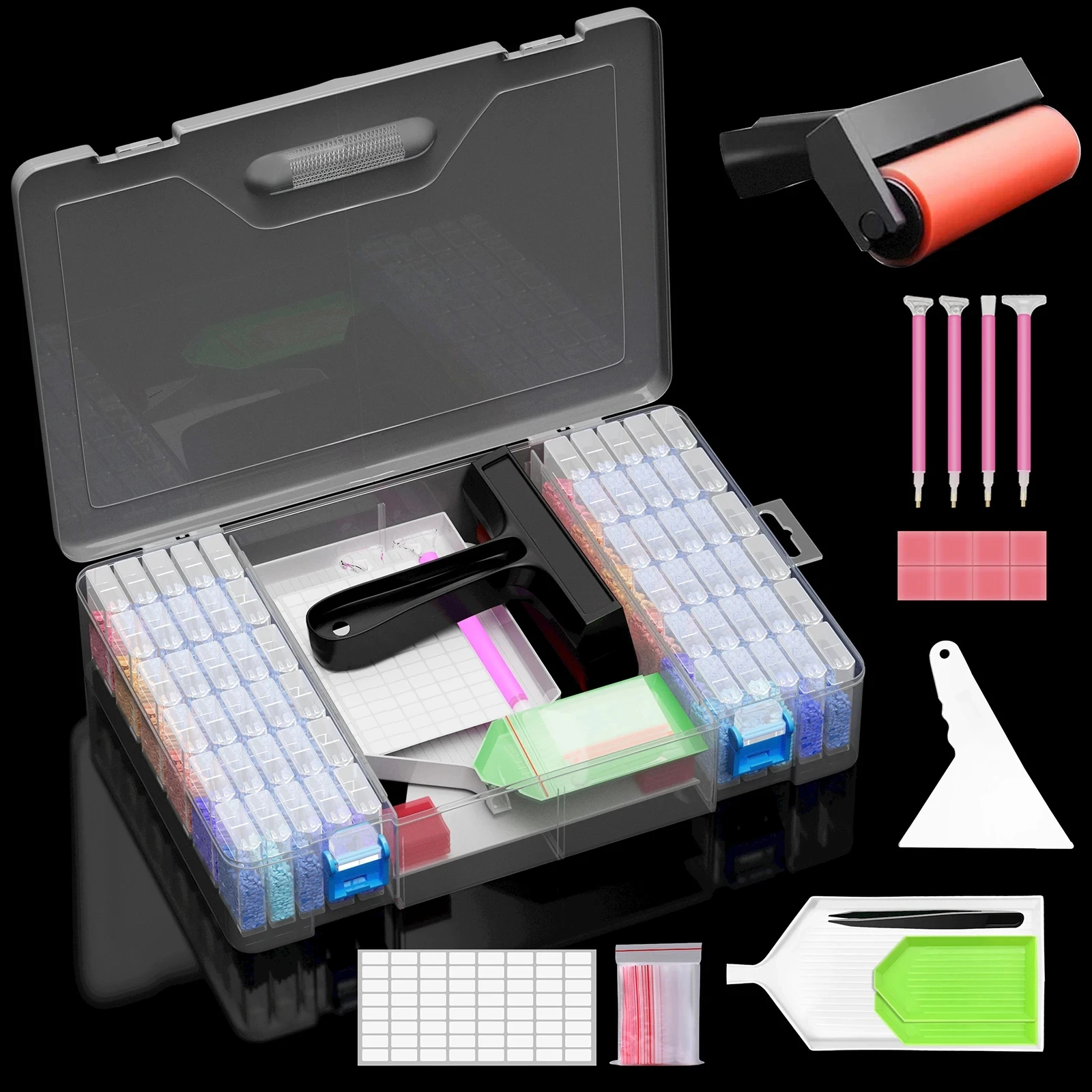 Livre De Rangement Pour Peinture Diamant, Conteneurs De Stockage Pour Perles, Classeur A5 Avec Poches, Sacs En Plastique Auto-scellants, Autocollants Numériques De Couleur