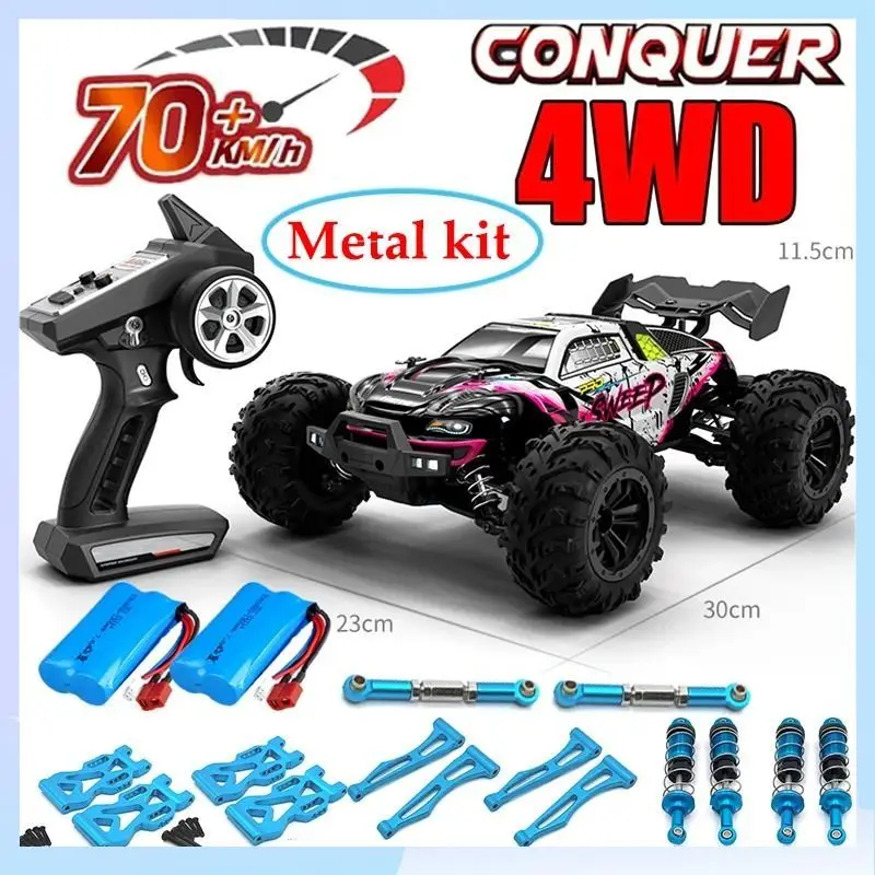 1:16 75 Km/H O 50 Km/H 4Wd Rc Auto Con Telecomando A Led Auto Ad Alta Velocità Drift Monster Truck Per Bambini Vs Wltoys 144001 Giocattoli
