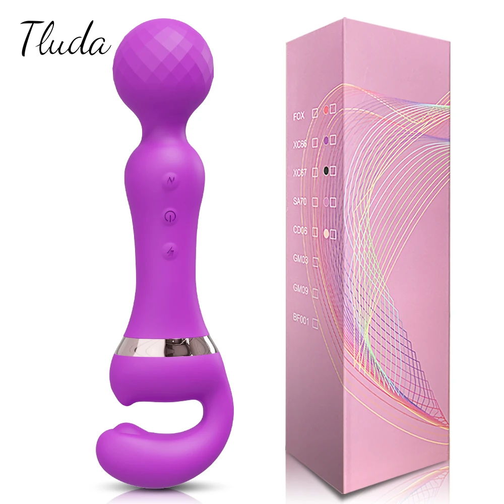 Leistungsstarker 2-in-1-AV-Vibrator, weiblicher Zauberstab, Klitoris-Stimulator, USB-Aufladung, 20 Modi, G-Punkt-Massagegerät, Sexspielzeug für Frauen