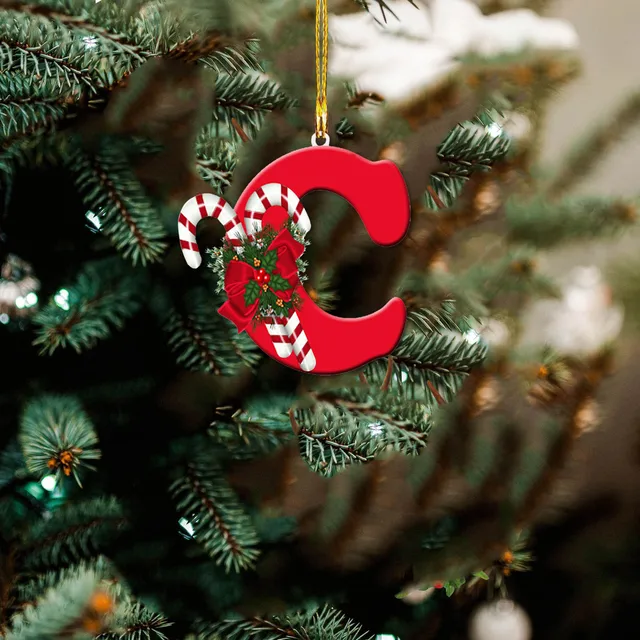 Christmas Tree Decoration Letter Pendant 26 Letters Home Holiday Acrylic Diy Pendant Xmas 2024 New Year Decor Ornament Navidad 4