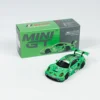 MINI GT 1:64 Porsce 911 GT3R #80 2023 Sebring Green Dinosaur Alloy car model set 1