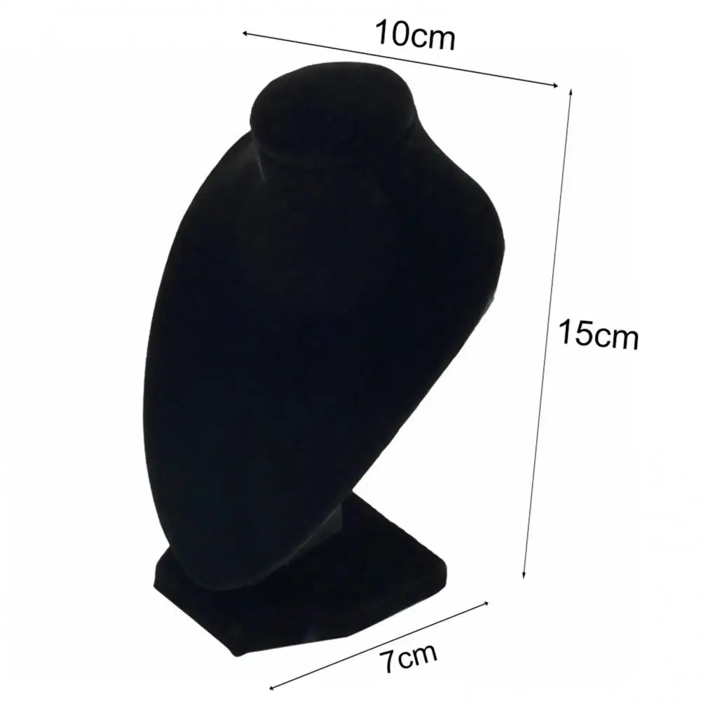 Black Mannequin Necklace Jewelry Pendant Display Stand Holder Show Decorate Rack Black Velvet Fabric Choker Organizer Showcase 6