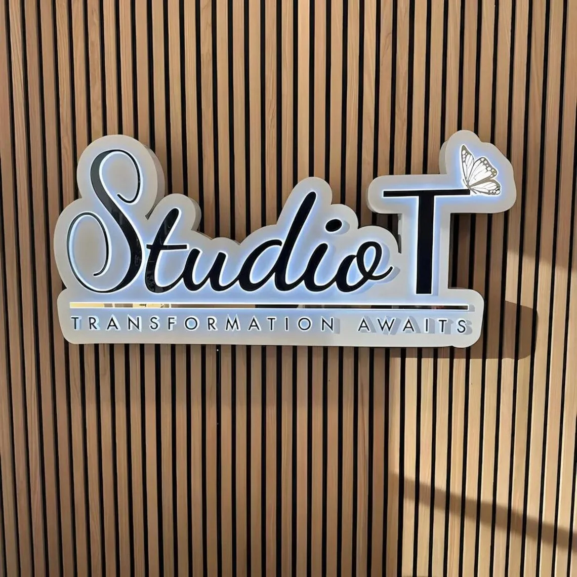 Metal Backlit Sign RGB Stainless Steel Luminous Letters Outside Indoor Company Store Wall Decor Illuminated Signage
