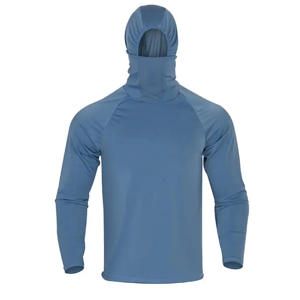

Cycling Top Shirt Fishing Shirt Thumb Hole Lightweight Stretchy Thumb Hole Top Hooded Solid Color Hooded Shirt for Hiking