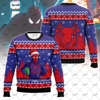 Merry Christmas Spider Man Hoodies Kids Hoodies Spider Man Christmas Party Cosplay Clothes Girls Boys Crew Neck Sweatshirts