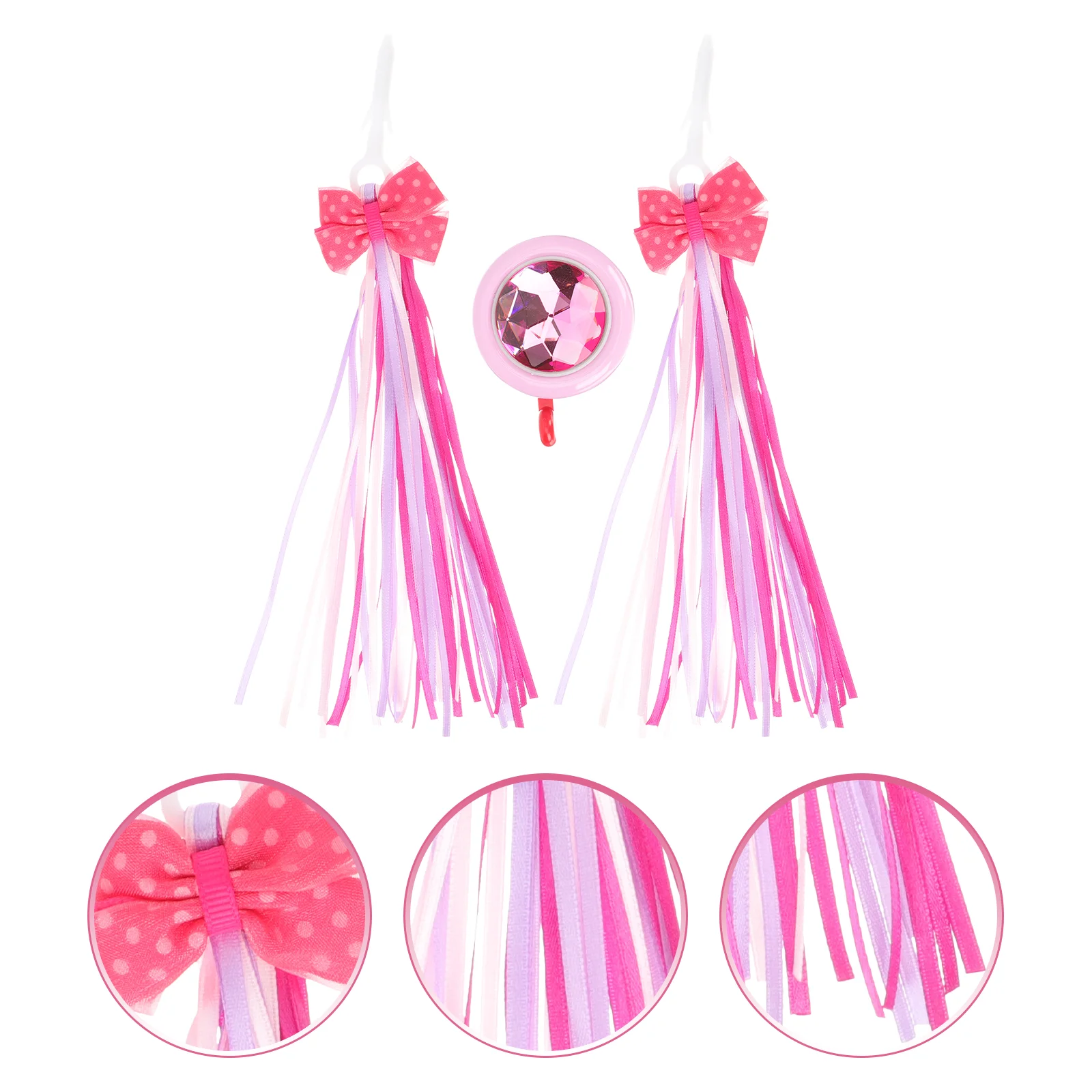 

Ribbon Bicycle Bell Handlebar Streamers for Bikes Kids Scooter Tassel Decorative Adornments Accessories Kit Kids'+bicycles