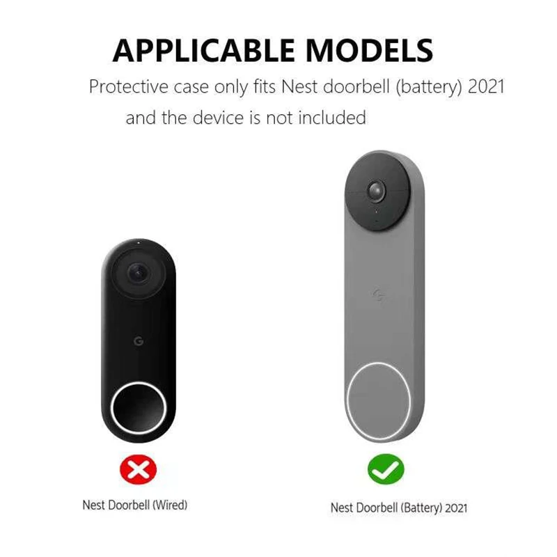 Doorbell Protective Cover Suitable For Google Nest Doorbell (Battery) Silicone Protective Case Waterproof For Doorbell Protective Cover