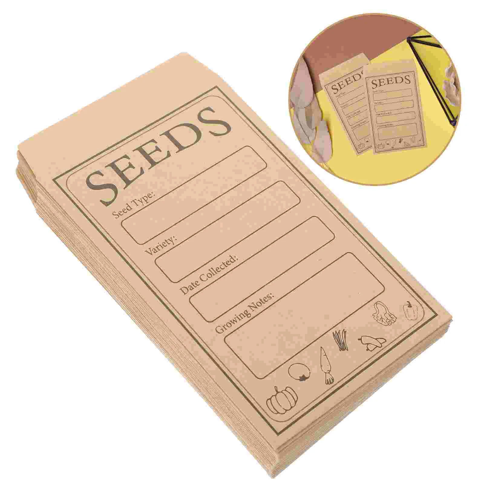 

50Pcs Sealing Seeds Envelopes Paper Seeds Packets Paper Coins Packets Seeds Containers