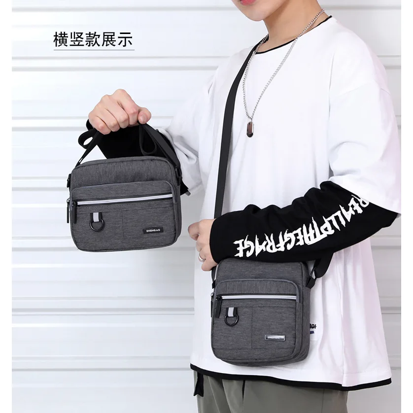 Small Canvas Crossbody Bag for Men,Small Shoulder Bag, Mini Messenger Bag for Cell Phone, Portable Mobile Phone Coin Bags