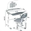 Kids Desk and Chair Set, Children School Study Desk with Tilt Desktop, Bookstand, LED Lamp, for Boys Girls, (Grey) 6