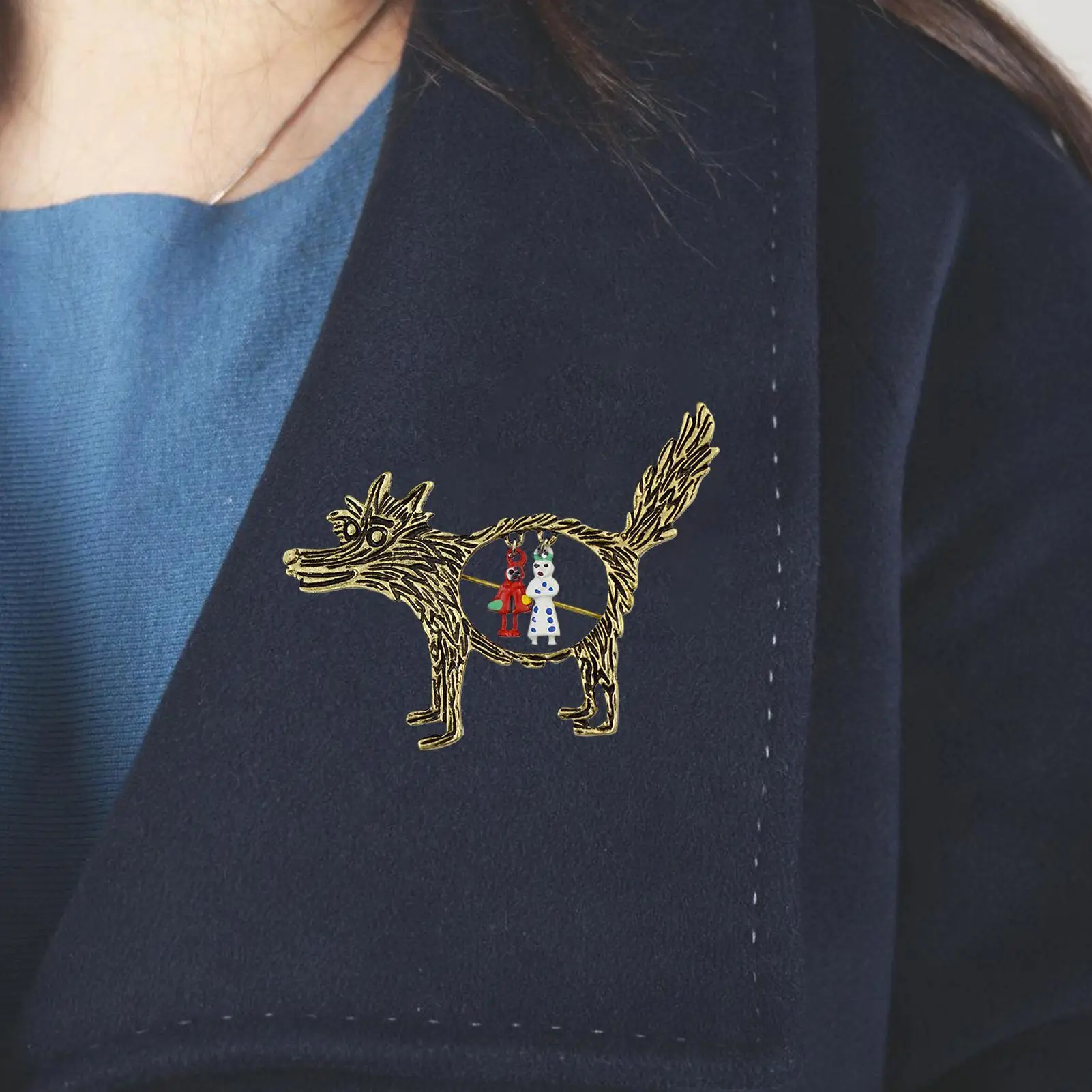 Wolf Brooch Pin Cool Brooch Lapel Pin Wolf Animal Brooch Elegant Holiday Brooch Pin Dress Shirt Clips for Women Girls