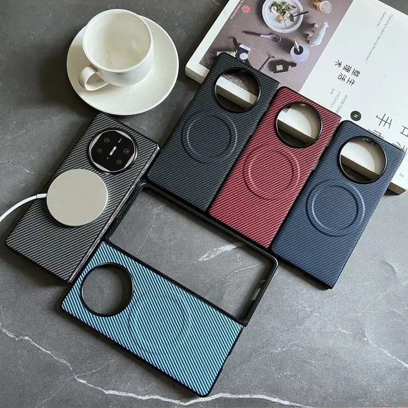 Enhanced Silicone Carbon Fiber Magnetic Protective Back Cover Shell