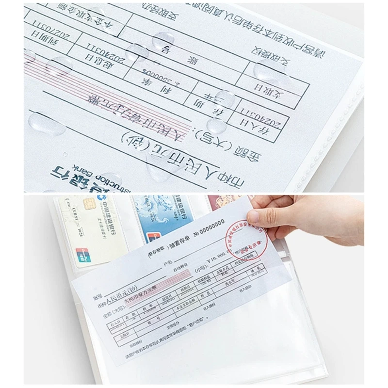 40 80 포켓 영수증 지갑 플라스틱 파일 영수증 폴더 영수증 카드 폴더