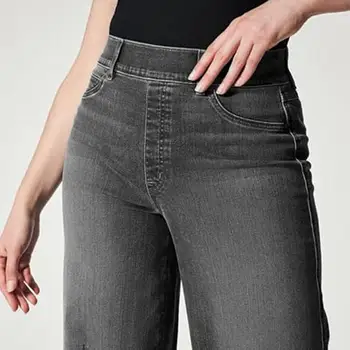 Stretchy Wide Leg Jeans Pull-On Novelty Stretchy Women Jeans with High Elasticity Women's Fashion for Beach Home Vacation Dating 2