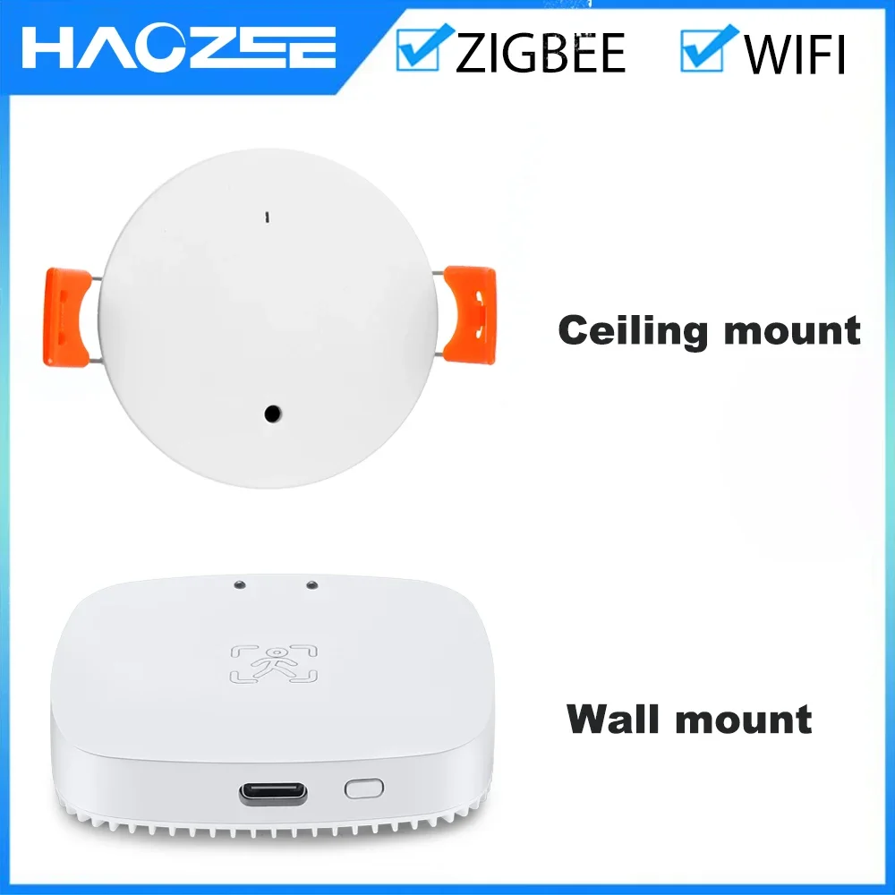 Haozee Tuya WiFi/ZigBee Smart Human Presence Detector Millimeter Wave Radar Detection Sensor Support Zigbee2mqtt Home Assistant