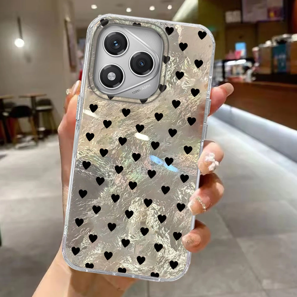 Vibrant Black Love Heart Design Phone Case Cover