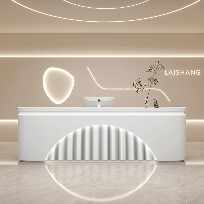 Modern Reception Desks LuxuriousCommercial Receptionist Waiting Reception Desks Comptoir De Caisse Boutique Office Furniture