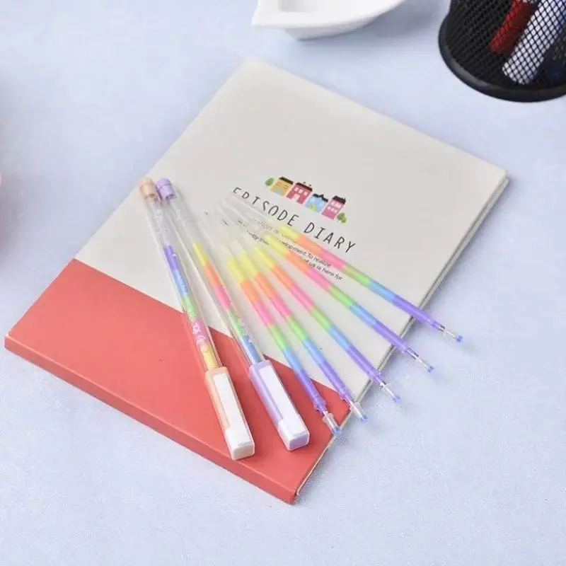New 3 Packs Of Cute Kawaii Color DIY Ballpoint Pen Color Chalk Drawing Rainbow Gel Pen Graffiti Pen Children's Diary Decoration