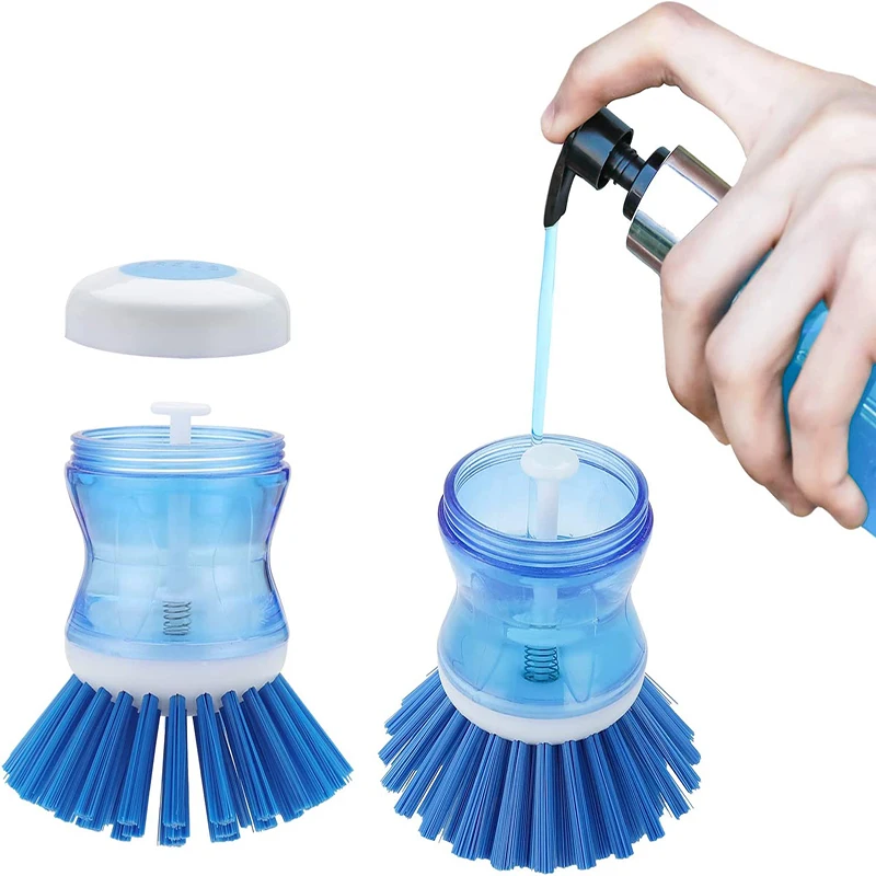 Soap Dispensing Dish Palm Brush Cleaning Dish Brush Handheld Dish