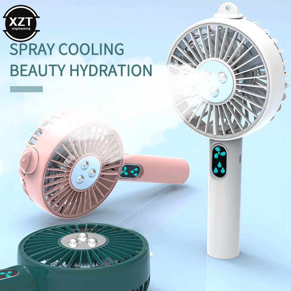 Portátil Handheld Water Mist Fan Usb Desktop Fan Portátil Medidor de Hidratação Mini Ventilador em Viagens ao ar Livre