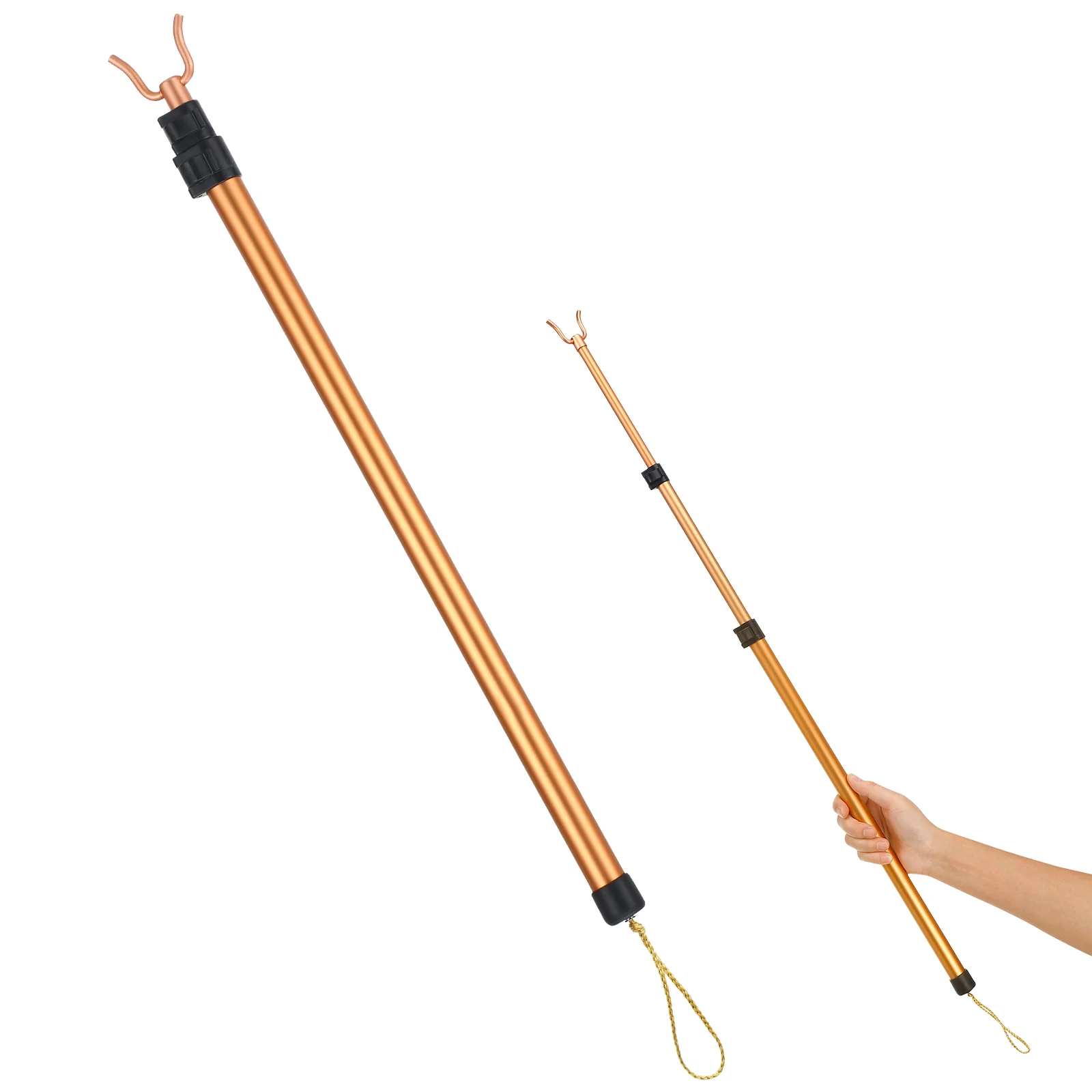 

English title: Reach Hook Clothes Pole Reach Stick Retractable Long Reach Stick Closet Pole Clothesline Pole Hooks