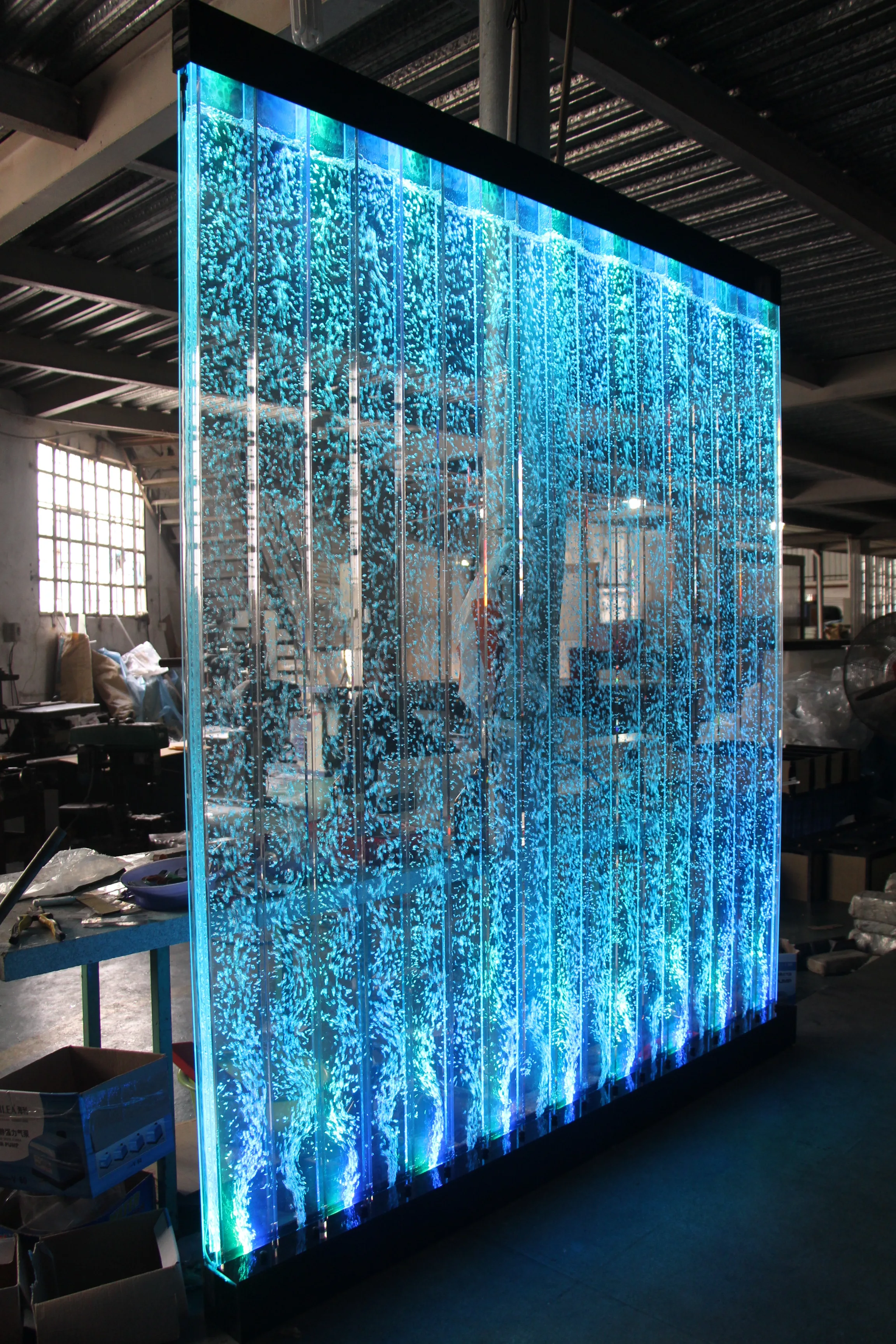 ZK Large Acrylic Screen Water Curtain Wall Water Bubble Wall Creative Hallway Partition