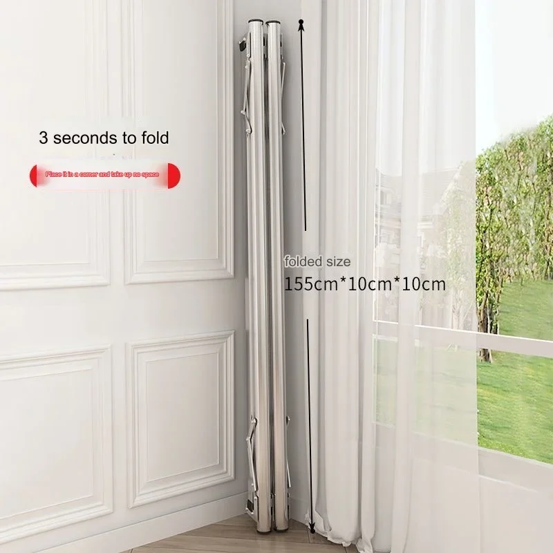 Clothes Drying Rack Folding Stainless Steel Clothes Drying Rack Floor Home Balcony Bedroom Outdoor Telescopic Pole Drying Quilt